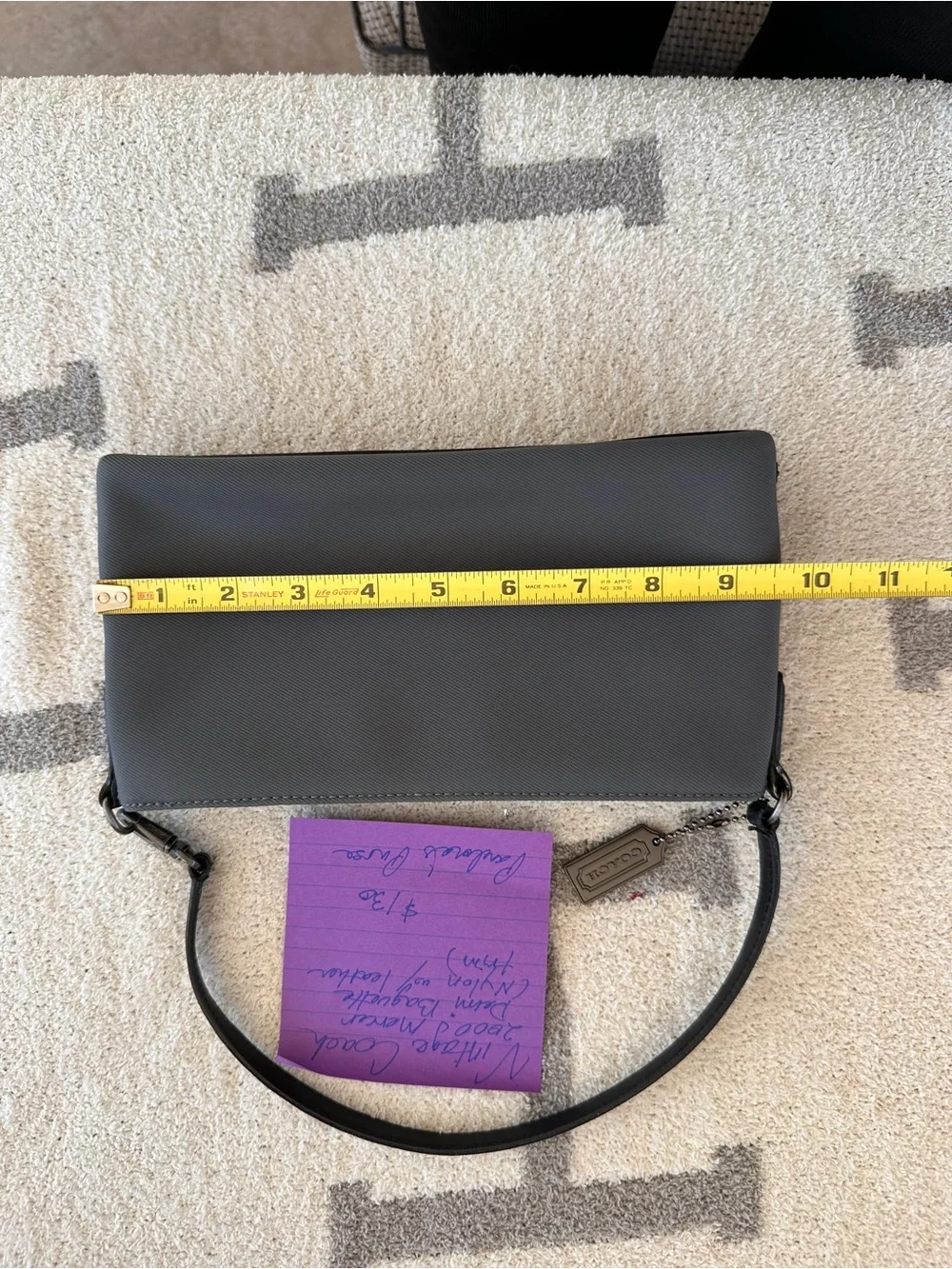 Vintage gray coach shoulder bag